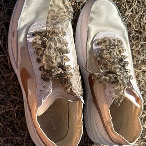 Nike Women's Sneakers with Leopard Print and Gold Accents